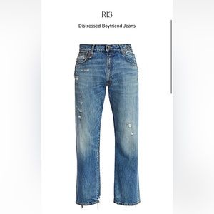R13 Distressed Boyfriend Jeans - Bain